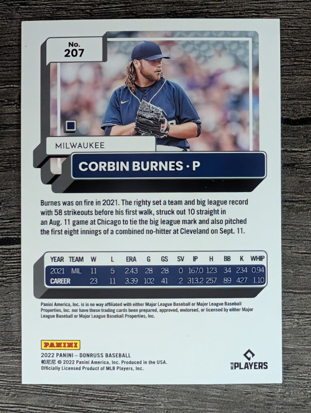 2022 Donruss #207 Corbin Burnes