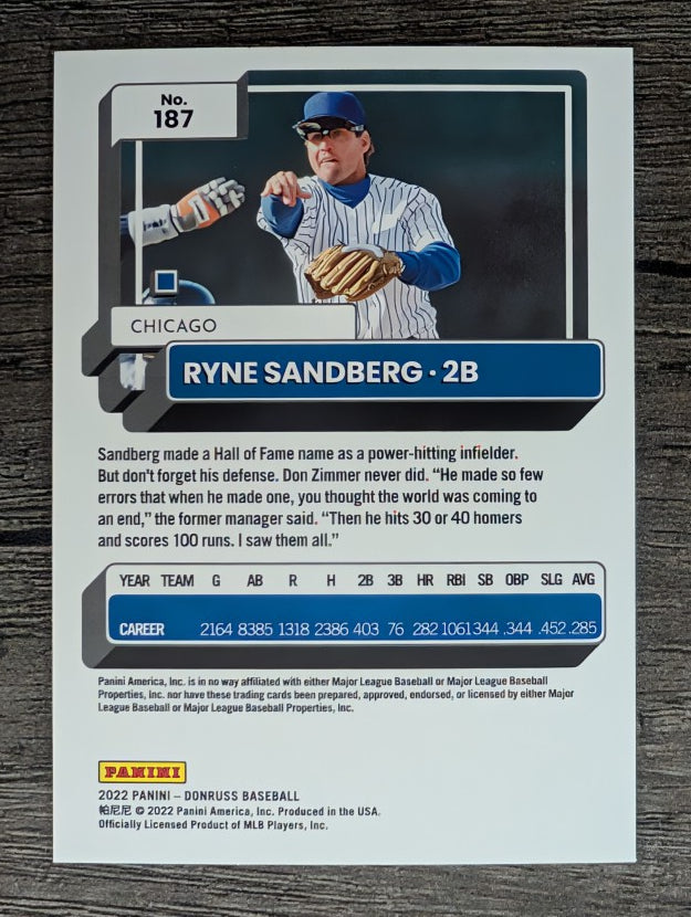 2022 Donruss #187 Ryne Sandberg