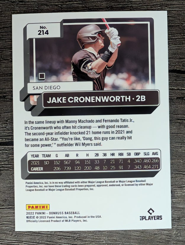 2022 Donruss #214 Jake Cronenworth