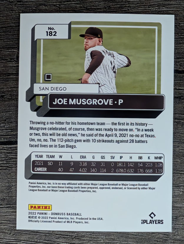 2022 Donruss #182 Joe Musgrove