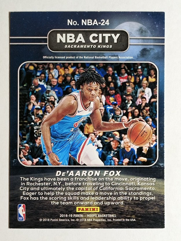 2018-19 Hoops NBA City #24 De'Aaron Fox