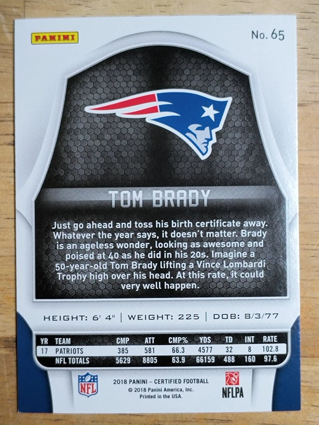 2018 Certified #65 Tom Brady
