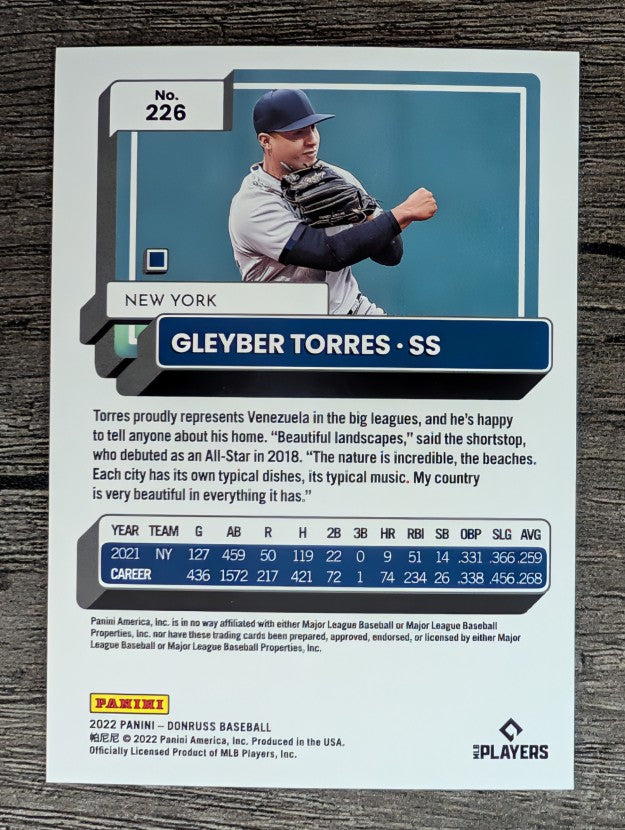 2022 Donruss #226 Gleyber Torres