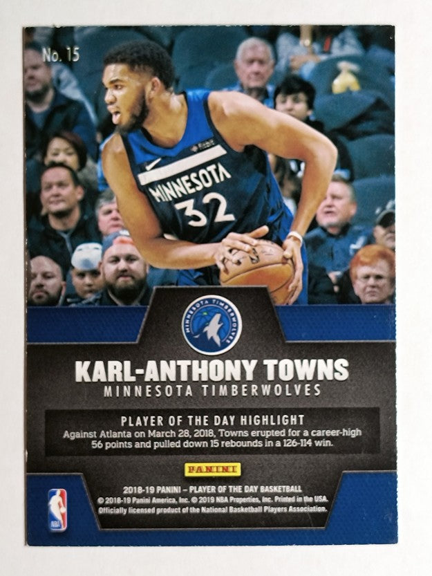 2018-19 Panini Player of the Day #15 Karl-Anthony Towns