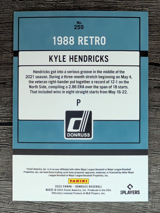 2022 Donruss #259 Kyle Hendricks RETRO
