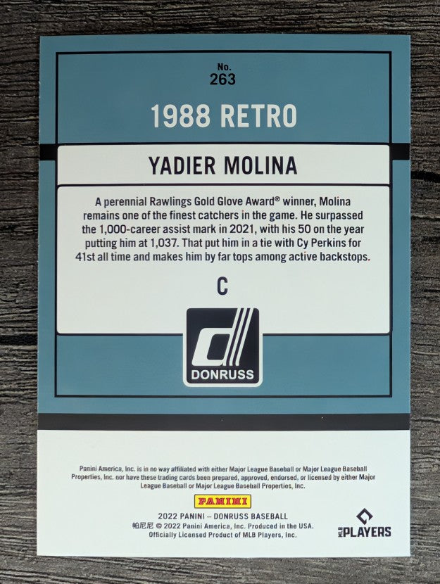 2022 Donruss #263 Yadier Molina RETRO