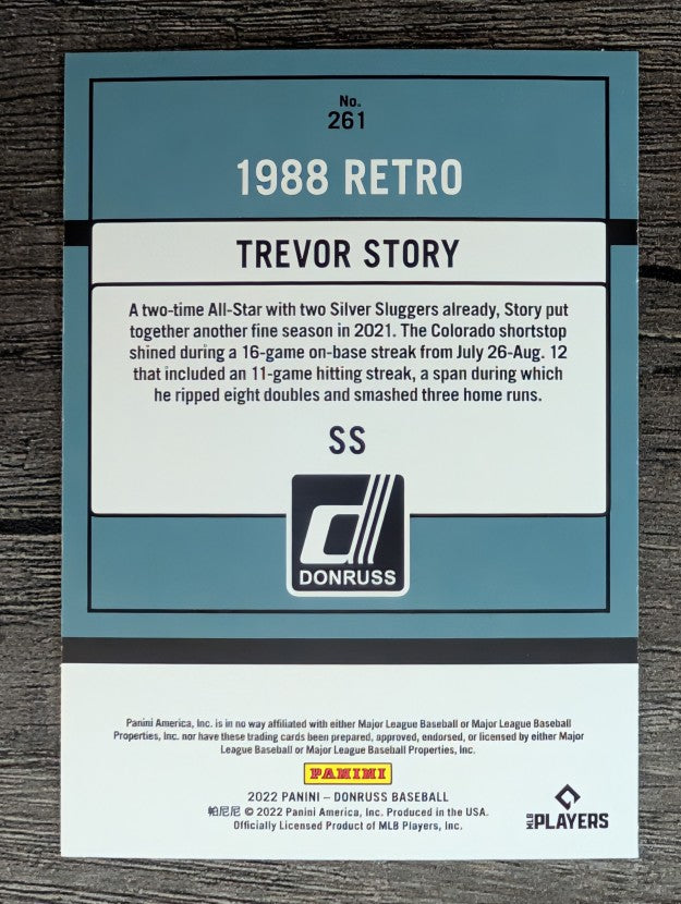 2022 Donruss #261 Trevor Story RETRO