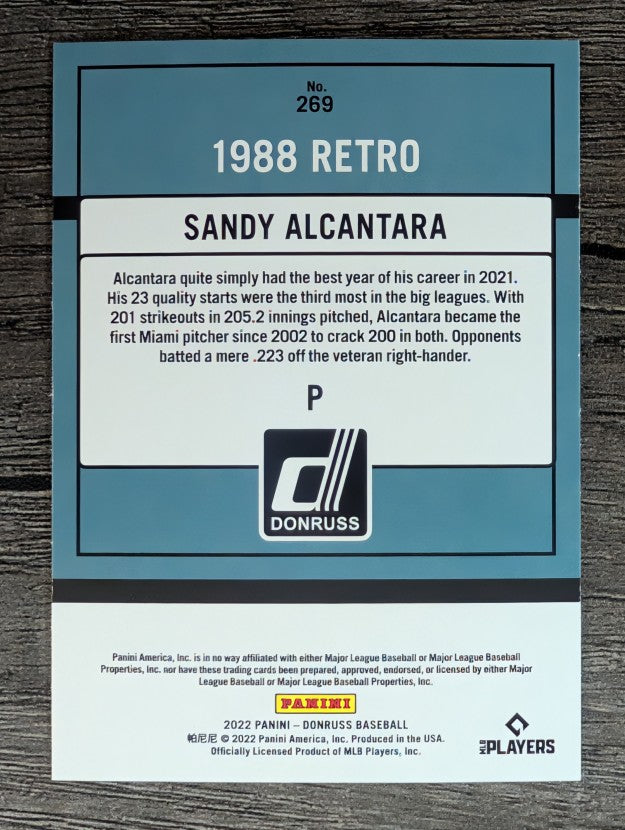 2022 Donruss #269 Sandy Alcantara RETRO