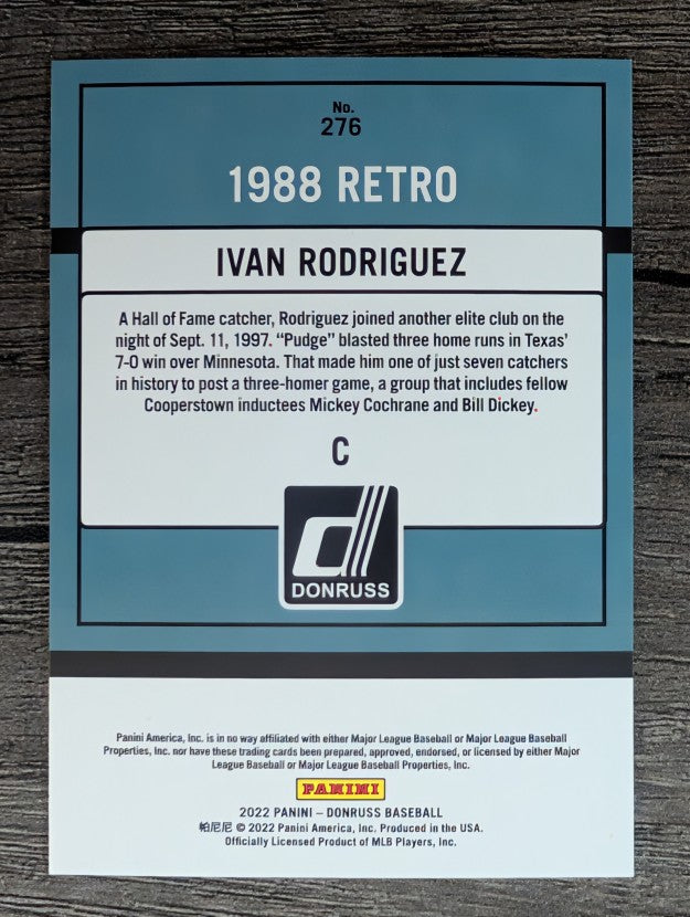 2022 Donruss #276 Ivan Rodriguez RETRO