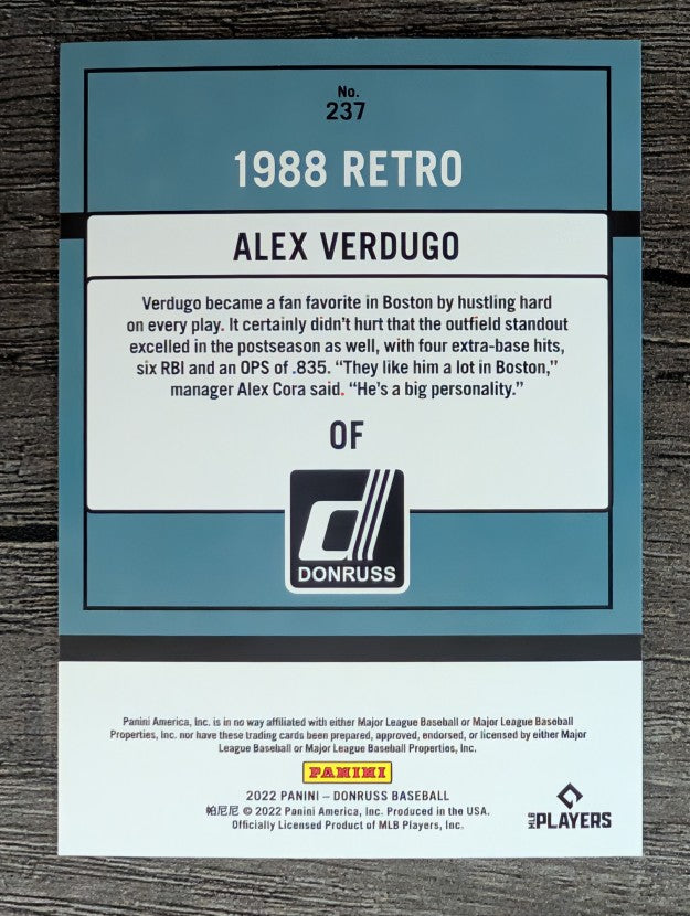 2022 Donruss #237 Alex Verdugo RETRO