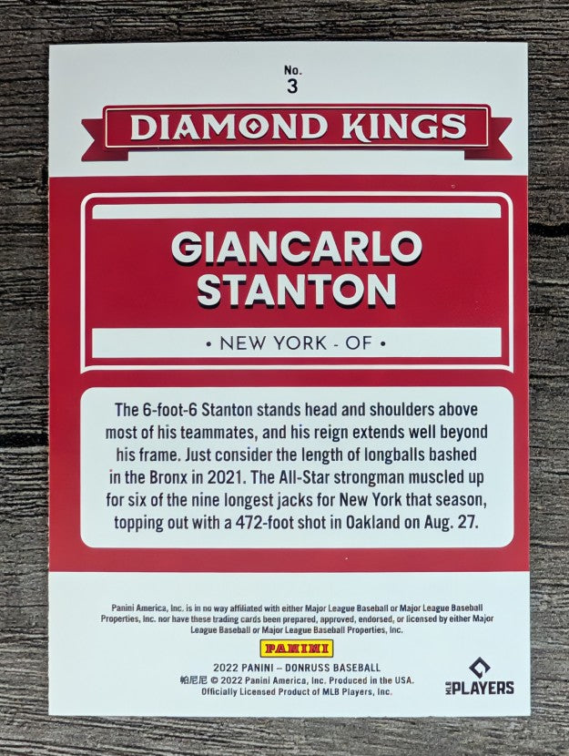 2022 Donruss #3 Giancarlo Stanton DK