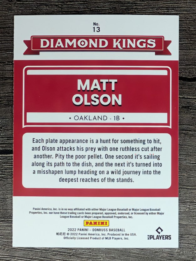 2022 Donruss #13 Matt Olson DK