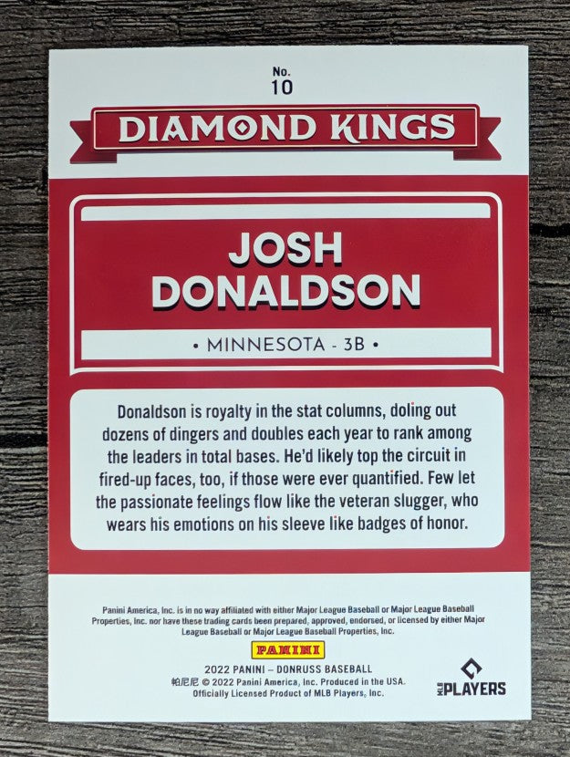 2022 Donruss #10 Josh Donaldson DK