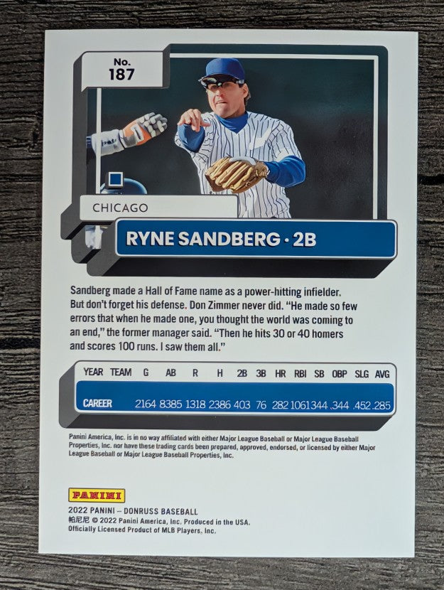 2022 Donruss #187 Ryne Sandberg