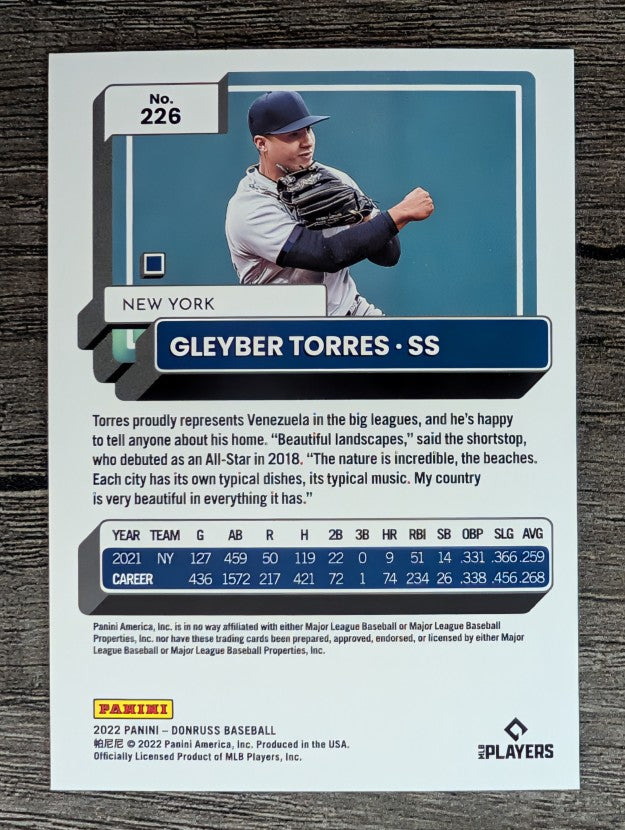 2022 Donruss #226 Gleyber Torres
