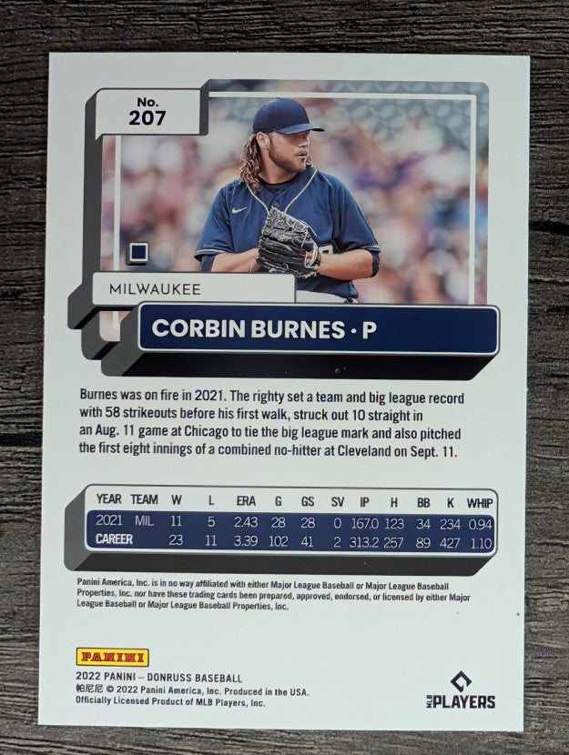 2022 Donruss #207 Corbin Burnes