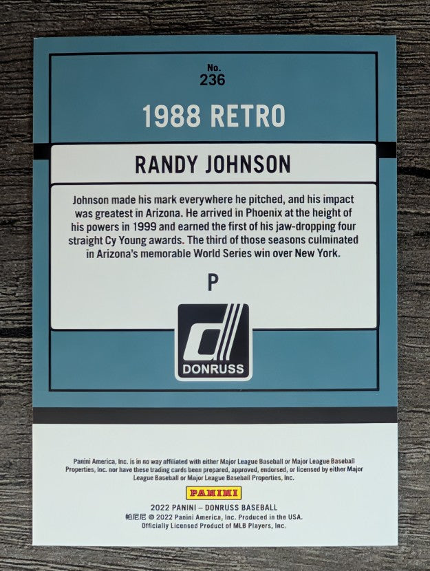 2022 Donruss #236 Randy Johnson RETRO