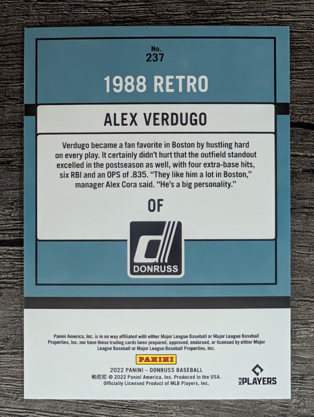 2022 Donruss #237 Alex Verdugo RETRO
