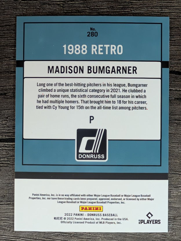 2022 Donruss #280 Madison Bumgarner RETRO