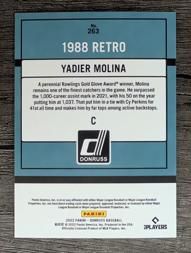 2022 Donruss #263 Yadier Molina RETRO