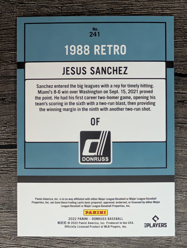 2022 Donruss #241 Jesus Sanchez RETRO