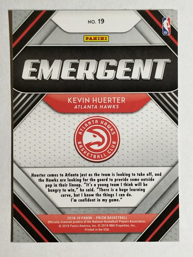 2018-19 Panini Prizm Emergent #19 Kevin Huerter