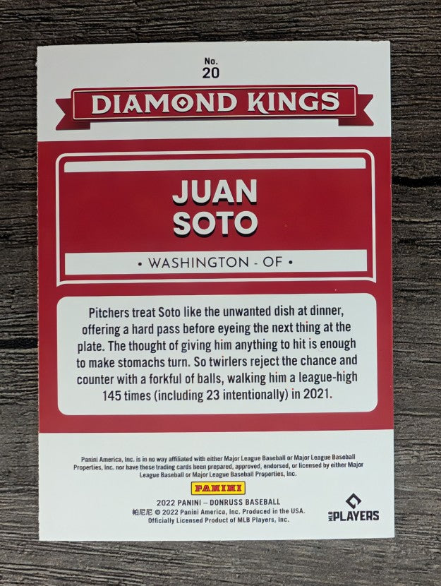 2022 Donruss #20 Juan Soto DK