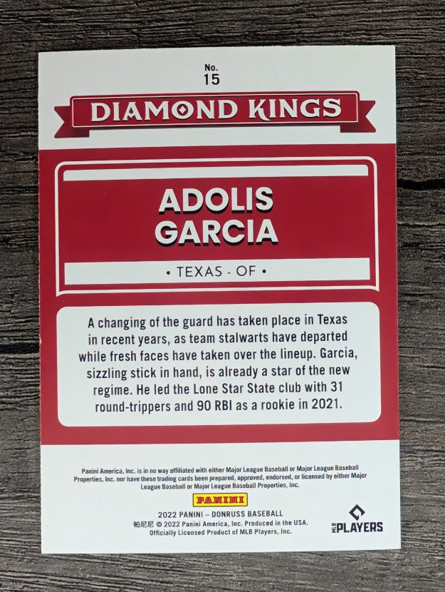 2022 Donruss #15 Adolis Garcia DK