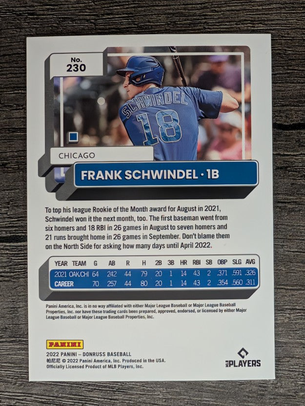 2022 Donruss #230 Frank Schwindel