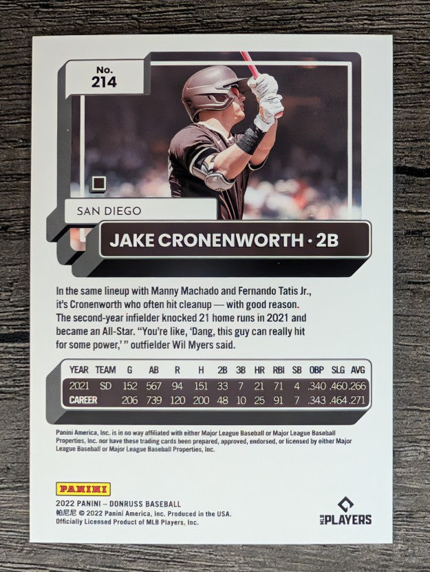 2022 Donruss #214 Jake Cronenworth