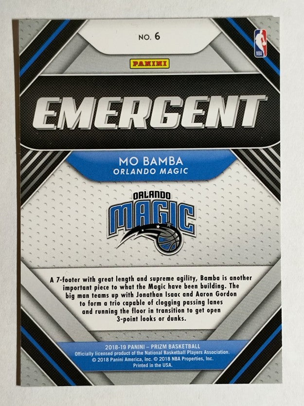2018-19 Panini Prizm Emergent #6 Mo Bamba