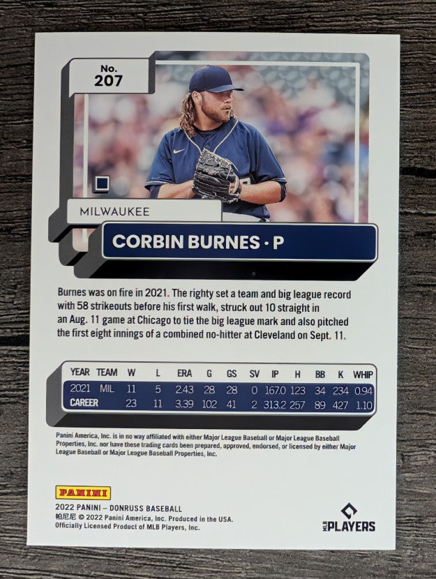 2022 Donruss #207 Corbin Burnes