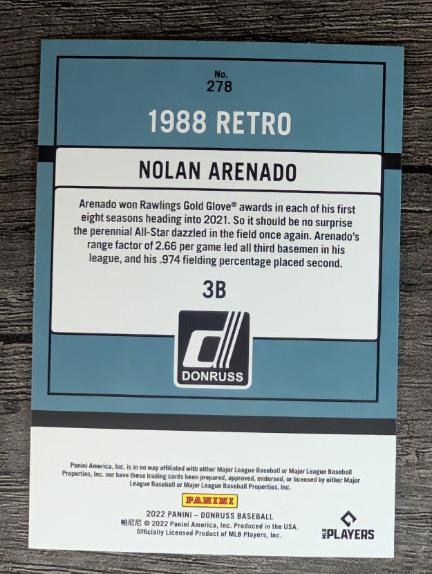 2022 Donruss #278 Nolan Arenado RETRO