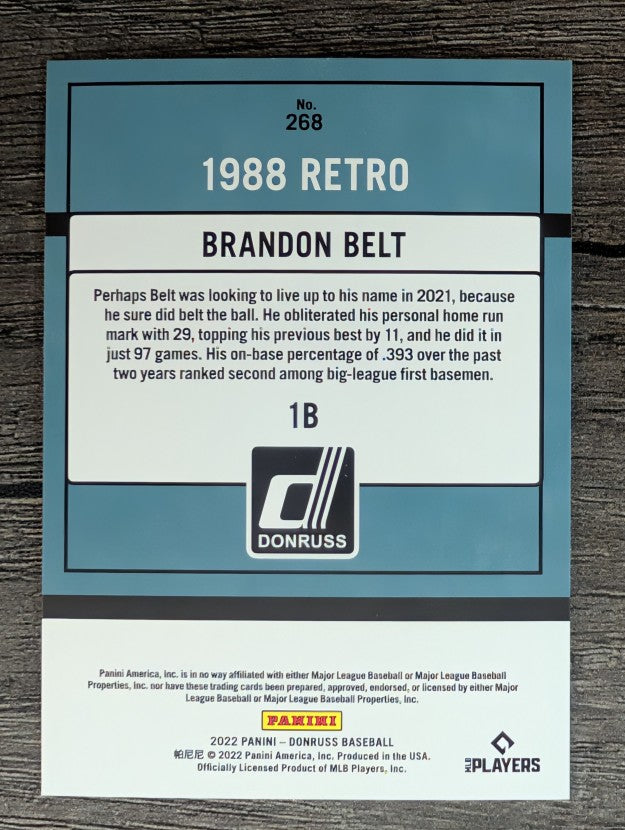 2022 Donruss #268 Brandon Belt RETRO