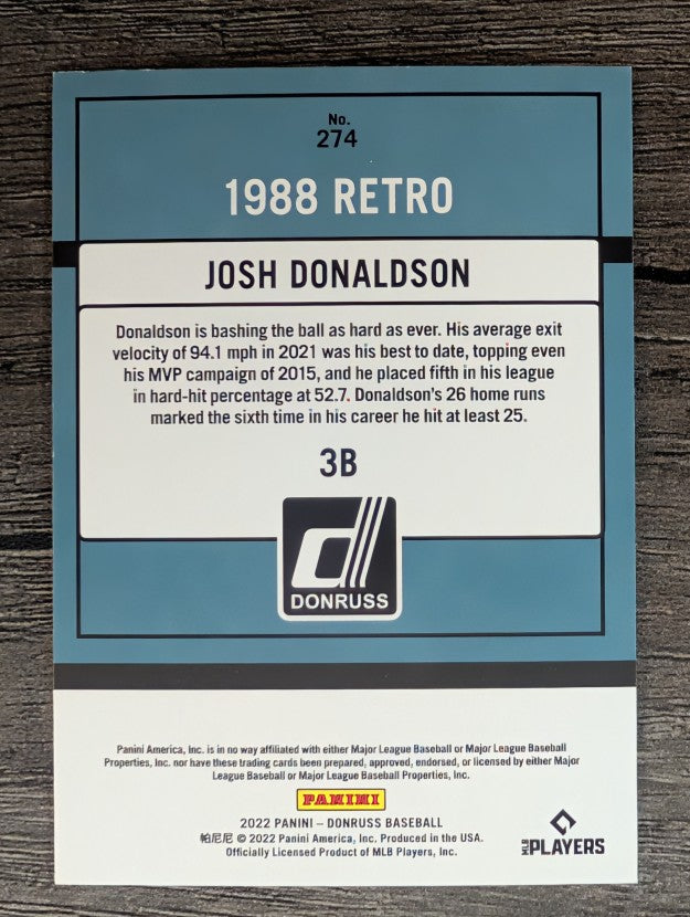 2022 Donruss #274 Josh Donaldson RETRO