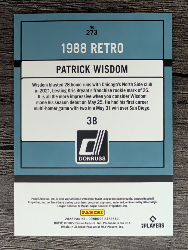 2022 Donruss #273 Patrick Wisdom RETRO