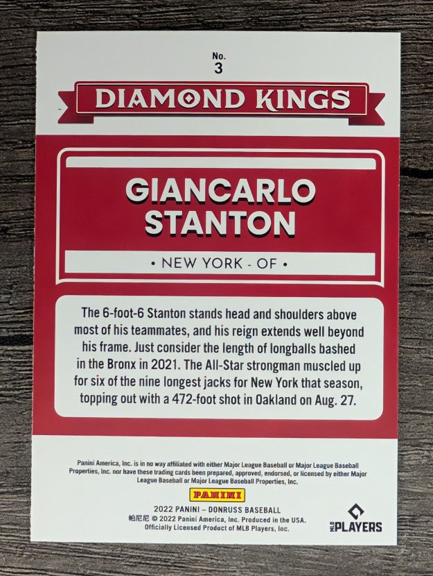 2022 Donruss #3 Giancarlo Stanton DK