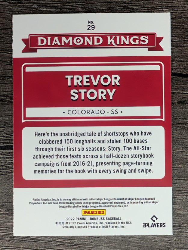 2022 Donruss #29 Trevor Story DK