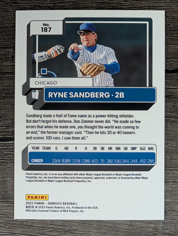 2022 Donruss #187 Ryne Sandberg
