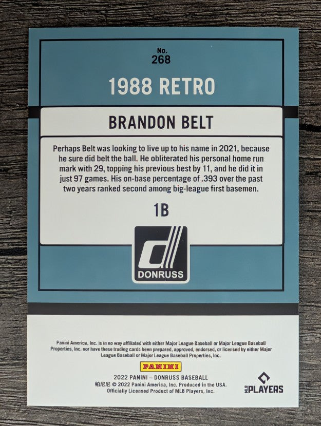 2022 Donruss #268 Brandon Belt RETRO