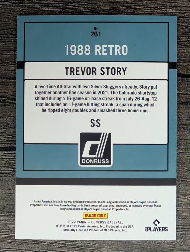 2022 Donruss #261 Trevor Story RETRO