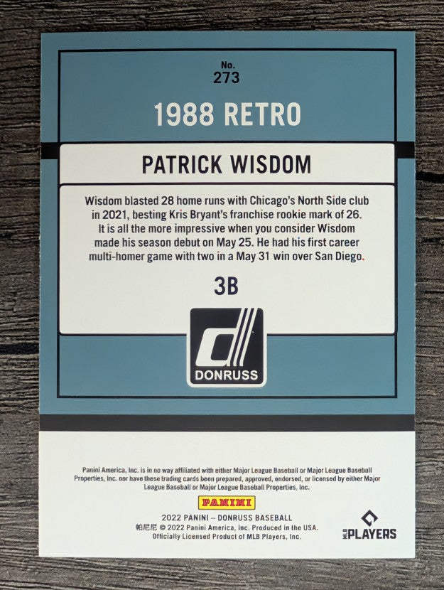 2022 Donruss #273 Patrick Wisdom RETRO