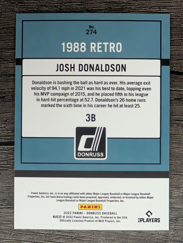 2022 Donruss #274 Josh Donaldson RETRO