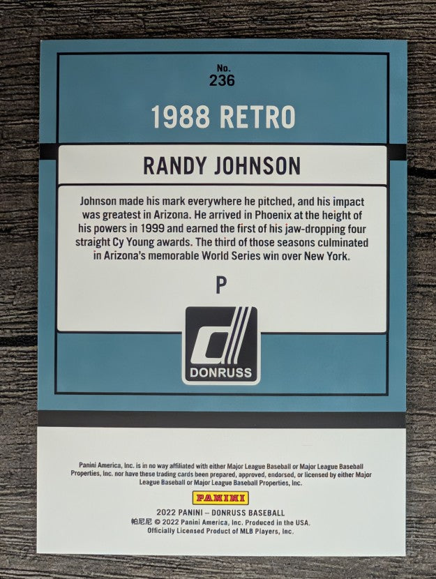 2022 Donruss #236 Randy Johnson RETRO
