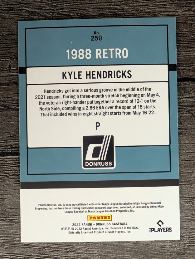 2022 Donruss #259 Kyle Hendricks RETRO