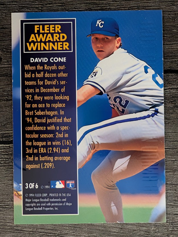 1995 Fleer Award Winners #3 David Cone
