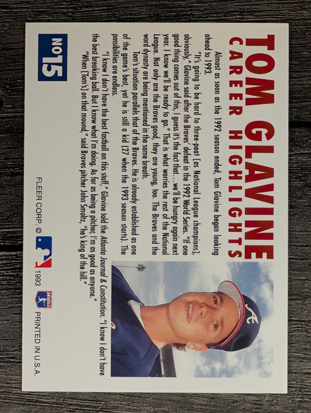1993 Fleer Glavine #15 Tom Glavine/Send-Off 3