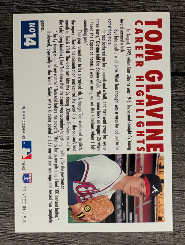 1993 Fleer Glavine #14 Tom Glavine/Send-Off 2