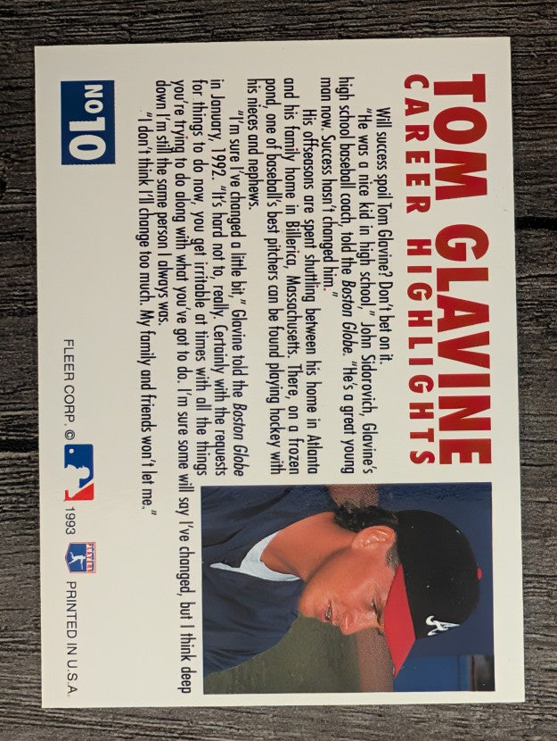 1993 Fleer Glavine #10B Tom Glavine/Facing left