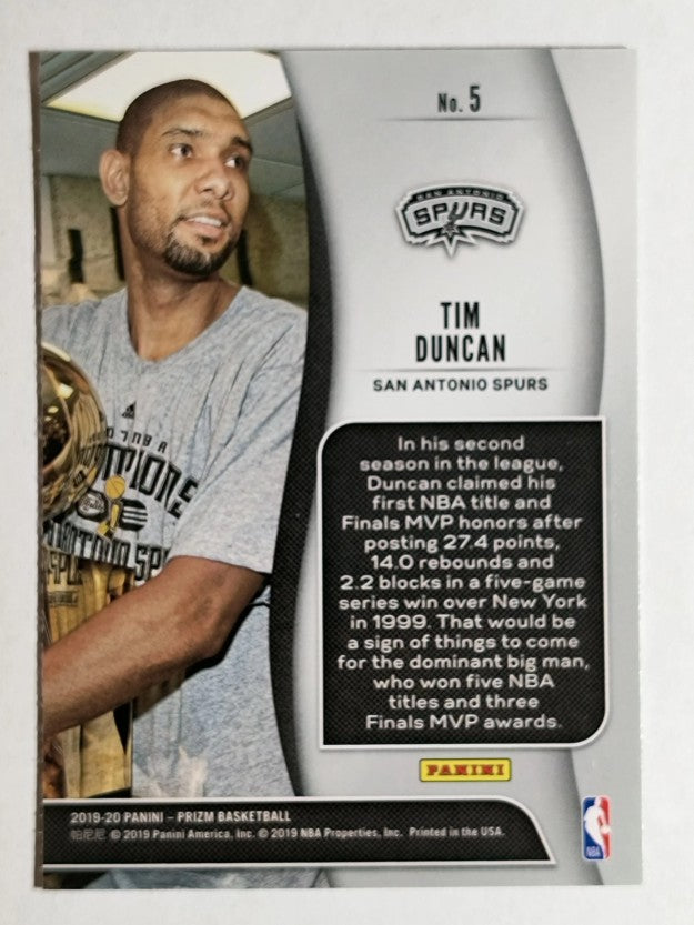 2019-20 Panini Prizm NBA Finalists #5 Tim Duncan